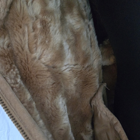 Vintage Faux Suede Fuzzy Lining Bomber Jacket EUC - Picture 4 of 12